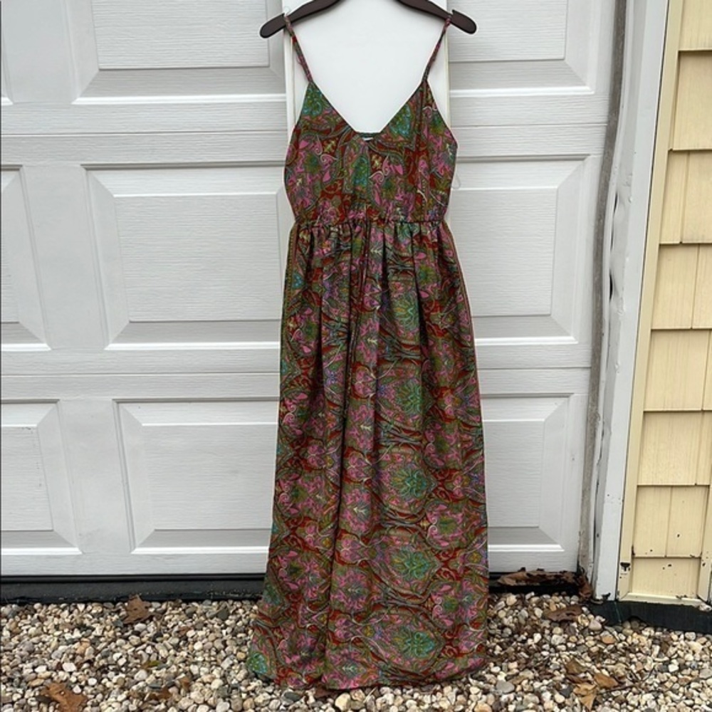 Boho Silk  Pattern Long Dress